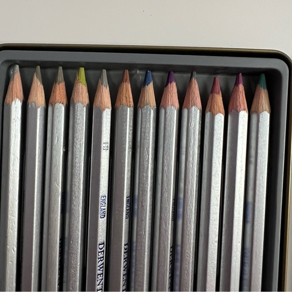 Derwent Coloursoft 12 Colored Pencils Metallic Pencils Drawing Coloring 4mm - Picture 7 of 7
